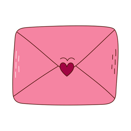 Hand drawn letter for Valentine day. Design elements for posters, greeting cards, banners and invitationsのイラスト素材