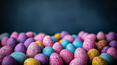Colorful Easter eggs. Happy Easter concept.の素材