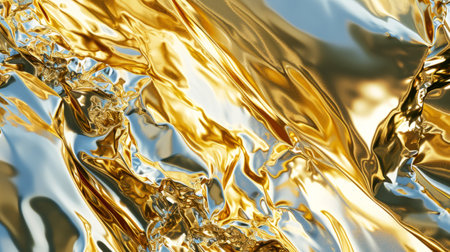 Metallic abstract wavy liquid background with wavesの素材