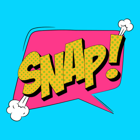 SNAP comic speech bubble in trendy pop art style. Bright cartoon message