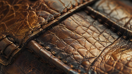 Texture of Brown Crocodile Leatherの素材