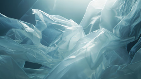 Ethereal Abstract Art of Translucent Plastic Sheets with Light and Shadowsの素材