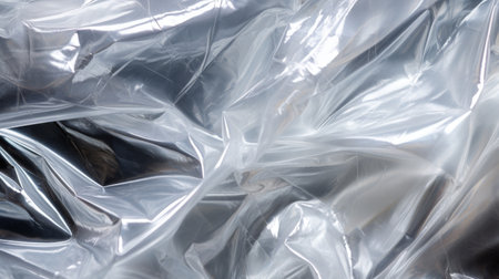 Transparent Plastic Wrinkled Surface with Shiny Textureの素材