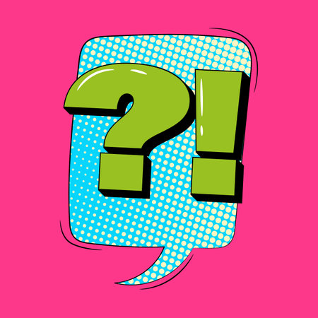 Question mark retro comic speech bubble in trendy pop art style. Bright cartoon messageのイラスト素材