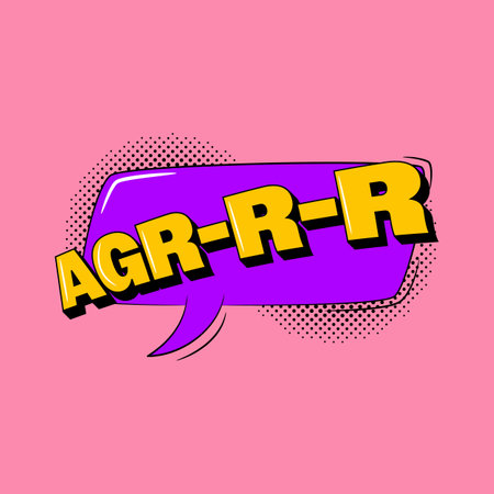 Agrr comic book bubble in trendy retro style. Onomatopoeic expressions.のイラスト素材