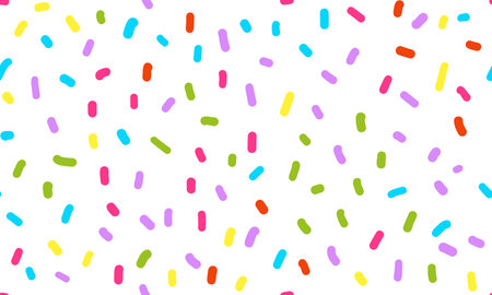 Colorful small dash seamless pattern. Vector wallpaper with hand drawn sprinklesのイラスト素材