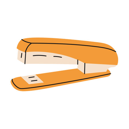 Hand drawn paper stapler. School and office supplies. Vector illustration.のイラスト素材