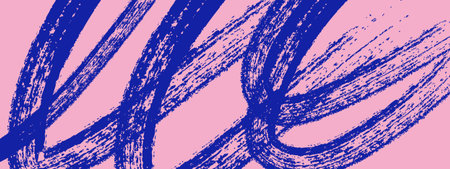 Grainy bold brush stroke with scattered spray dots. Rough hand drawn texture with curves and distressed edges. Grunge styleのイラスト素材