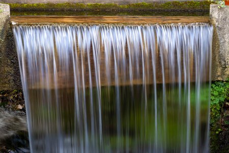 Rasiglia in Umbria, Italy. The water flows through the center of the townの写真素材
