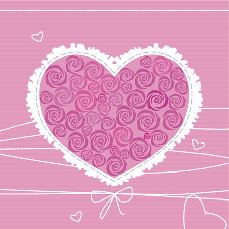 Heart with ornaments of rosesのイラスト素材