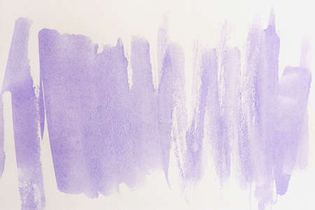 Watercolor background fill with purple color. Beautiful movement in the brush on watercolor paper. Handmade work. Unique performance. Creative watercolor background.の写真素材