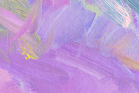 Purple background with oil paint. Colorful brushstrokes close-up. Textured abstract background. Oil...