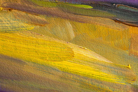 Abstract yellow background with oil paint. Hand-made textured background for signage and banners. A...