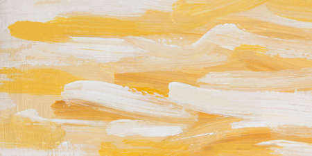 Yellow and white acrylic oil painting abstract background. A fragment of a painting on canvas....