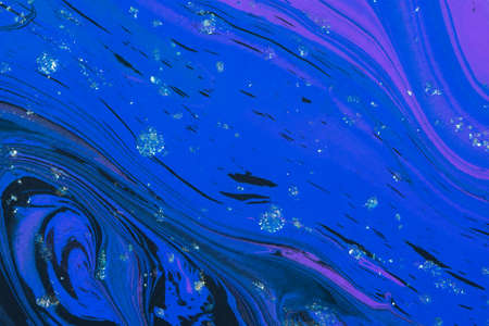 Blue background oil paint. Beautiful brush strokes close-up. Textured abstract winter background. Oil painting on cardboard and canvas. Conceptual abstract sky, water, snow. Layout for postcard designの写真素材