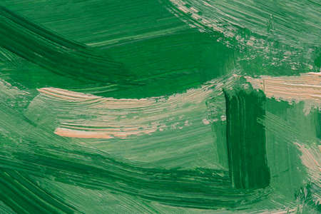 Green beige acrylic abstract background. Mixed summer paint texture. Modern acrylic painting. Beautiful natural shades. The concept of ecology. Modern background for posters, postcards, invitations.の写真素材