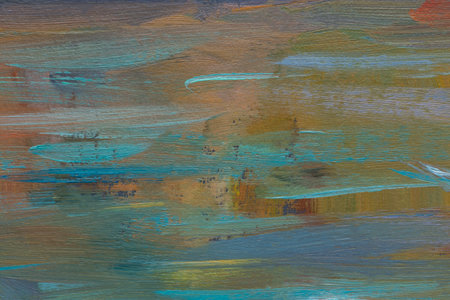 sea oil painting. Abstract turquoise seascape. Impressionism, plein-air sketch, fragment of a wave. The concept of summer, rest. Artistic pictorial background for creative design of postcards, covers.の写真素材