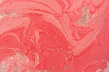 Pink coral abstract background. Fluid art made of pale pink silver acrylic. Pastel delicate painting. The concept of Valentine's Day, love romance. fashionable background for design. contemporary artの写真素材