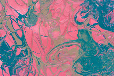 Pink multicolored abstract background. Fluid art made of pink green beige acrylic. Delicate pastel painting. Mother's Day concept, love romance. Fashionable background for design. Contemporary artの写真素材