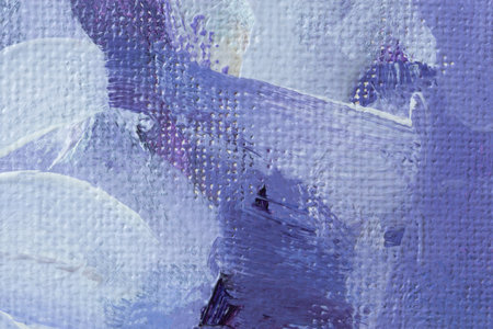 Lilac abstract background oil painting. Brush strokes close-up. Authentic author's painting. Conceptual art drawing. Fashionable background for posters, postcards, invitations. Contemporary artの写真素材