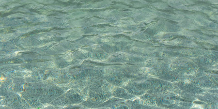 Turquoise water pool texture. Horizontal abstract natural background. Banner for website design, books, social networks. Beautiful pastel water background. The concept of summer, vacation, swimmingの写真素材