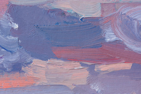 Abstract multicolored background oil painting. Artistic mixed background. Close-up paint strokes on canvas. Conceptual cheerful picturesque background. Floral spring background fragment of a paintingの写真素材