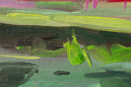 Abstract multicolored background oil painting. Artistic mixed background. Close-up paint strokes on canvas. Conceptual cheerful picturesque background. Floral spring background fragment of a paintingの写真素材
