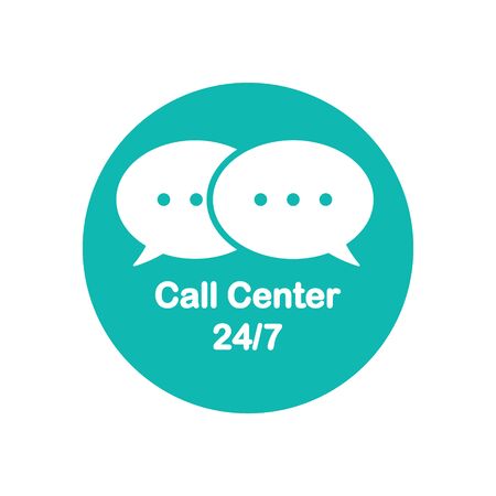 Call center icon. Costumer support service. Hotline 24/7