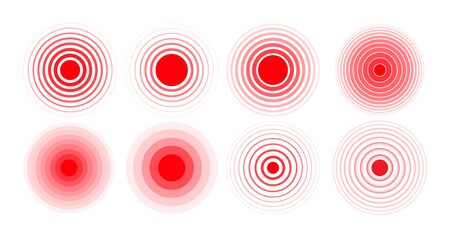 A set of pain circles, The symbol of pain.のイラスト素材