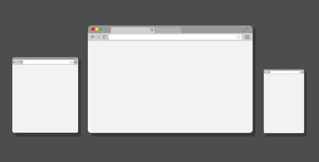 Web browser window for laptop, tablet and smartphone - vectorのイラスト素材