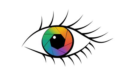 Aperture in the eye, Diaphragm icon - Vector illustration.のイラスト素材