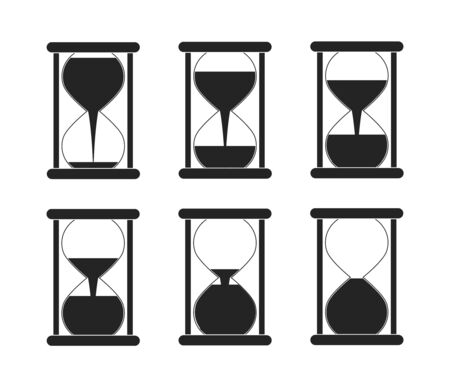 Set of hourglass icons, Hourglass, Flat designのイラスト素材