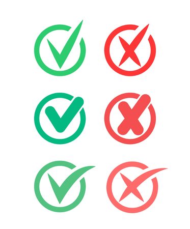 Do`s and dont`s icons. Yes or no. Vector illustration.のイラスト素材
