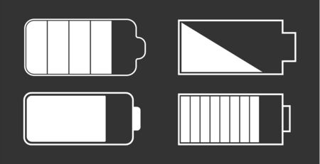 Battery icons set - Vector illustrationのイラスト素材