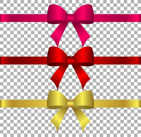Vector illustration - collection of silk bows in dark colors with ribbons, Created with gradient mesh - vectorのイラスト素材