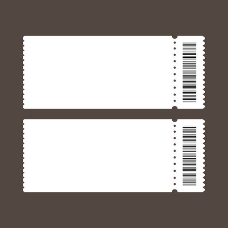 Ticket template, Ticket icons, Ticket with barcode - Vector illustration.のイラスト素材