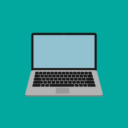 Laptop computer isolated icon, Flat style - vectorのイラスト素材
