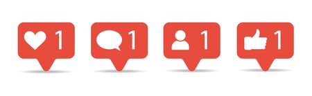 Icons from social networks, Notifications and messages.