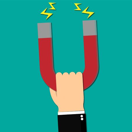 Magnet attracting likes - Vector in flatのイラスト素材