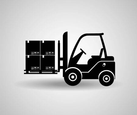 Forklift with boxes icon - vector illustrationのイラスト素材