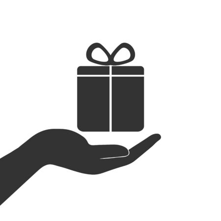 Hand a present icon - Vector illustration.のイラスト素材
