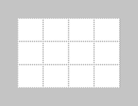 Blank postage stamps, Stamps for mail letter.のイラスト素材