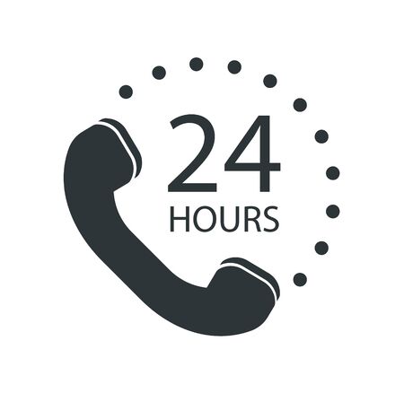 Call center 24 hours icon - Vector illustration.のイラスト素材