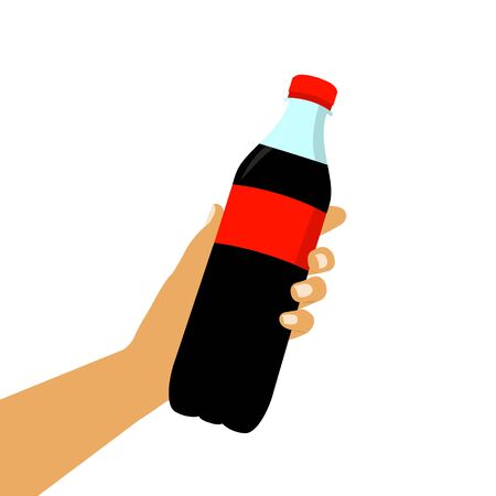 Soda in hand, Sweet soda Flat style.のイラスト素材