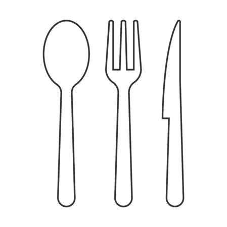 Spoon, fork and knife icons Cutleryのイラスト素材