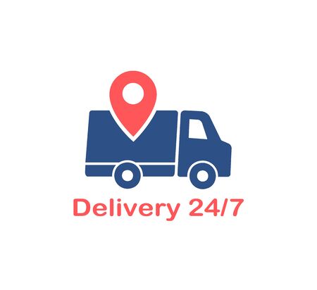 Delivery service logo with pointer, vectorのイラスト素材