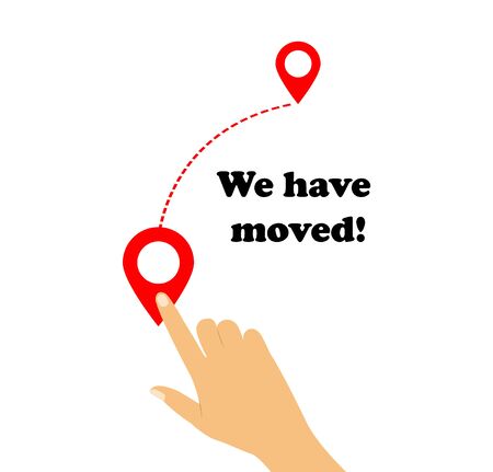 We have moved way, Route with pointers.のイラスト素材