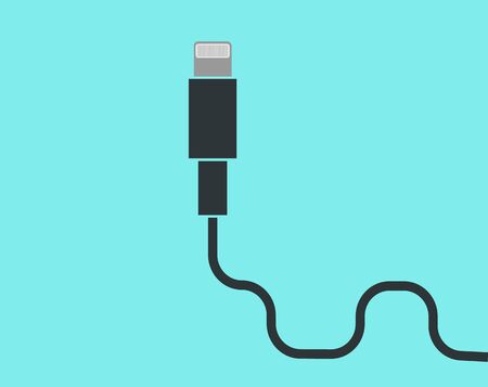 charger connector with shadow, Flat style - vector