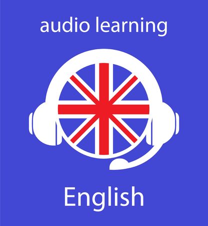 Audio study of the English language icon - vectorのイラスト素材
