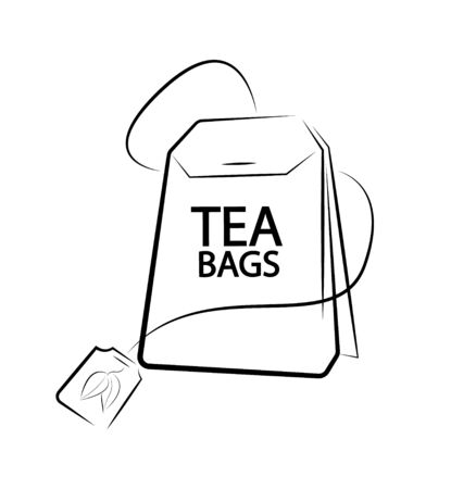 Tea bag icon, Illustration of a pen.のイラスト素材